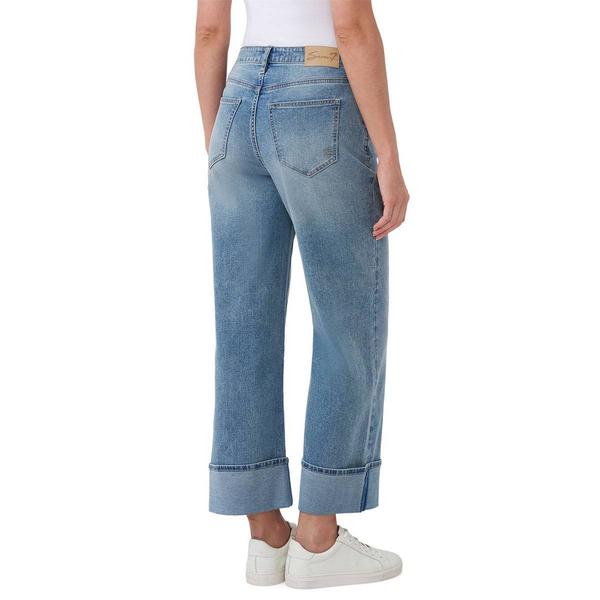 Womens Seven7 Baggy Cuffed Wide Leg Jeans
