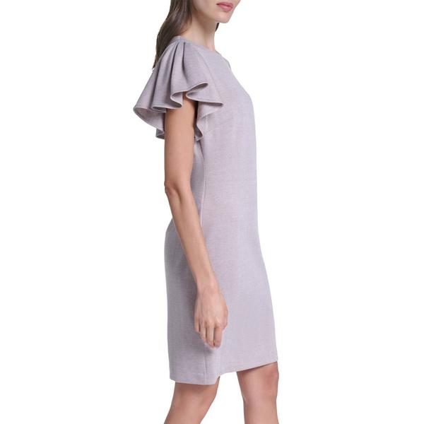 Womens Tommy Hilfiger Flutter Sleeve Herringbone Sheath Dress