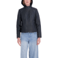 Sebby Collection Women''s Faux Leather Hooded Jacket with Faux Fu - image 2