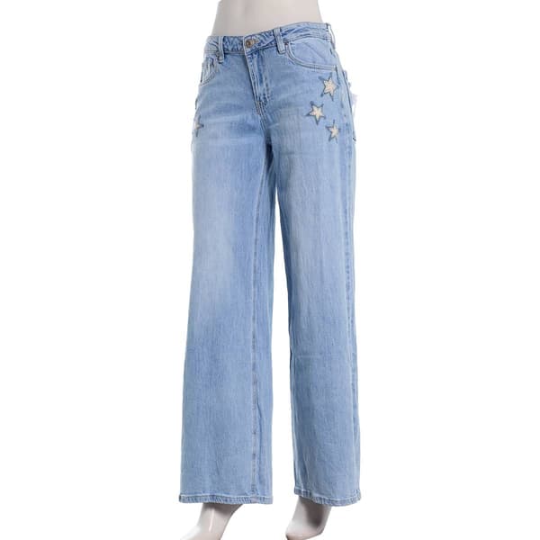 Juniors YMI(R) Joey Low Rise Wide Leg Jeans w/ Star Patches - image 