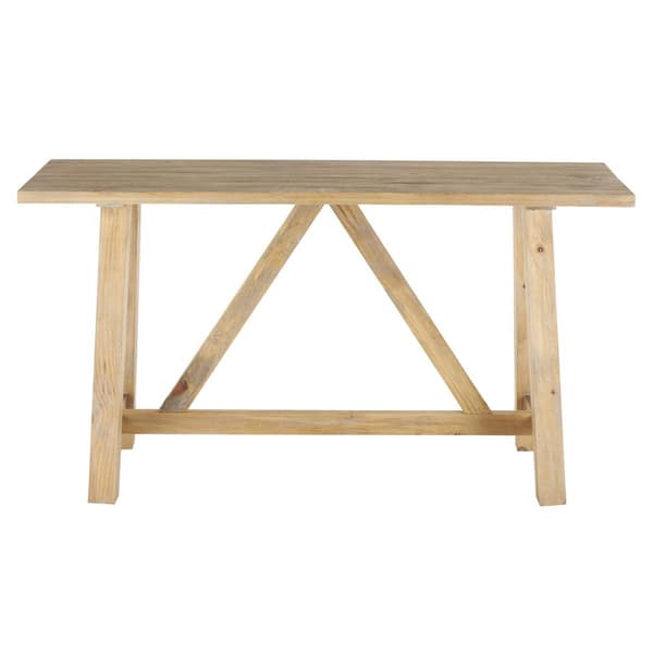 9th & Pike® Farmhouse Light Brown Wood Console Table