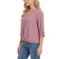 Womens NY Collection Roll Tab Woven Knot Front Solid Crepe Blouse - image 3