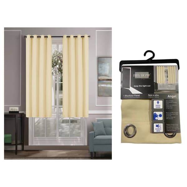 Solid Woven Blackout Grommet Panel Curtain