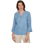 Petite Alfred Dunner Camden Market Floral Embroidery Blouse - image 1