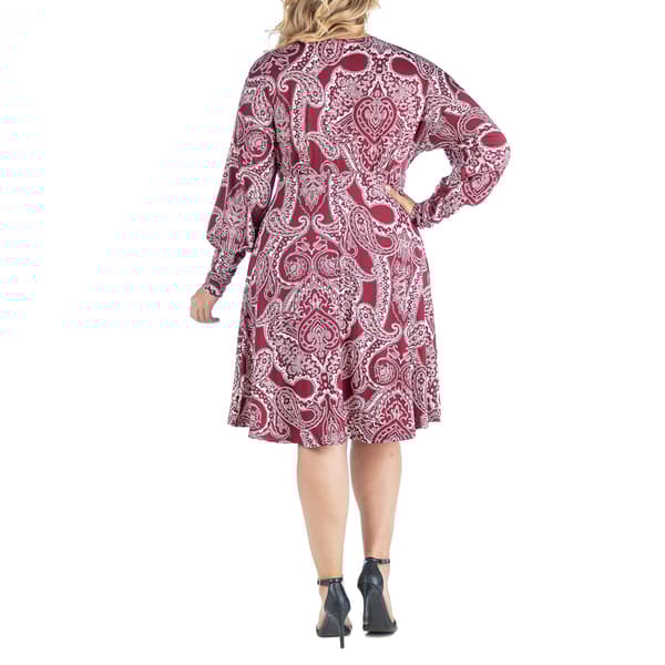 Plus Size 24/7 Comfort Apparel Dolman Empire Waist Cocktail Dress