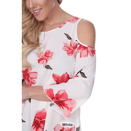 Womens White Mark Lorain Cold Shoulder Top