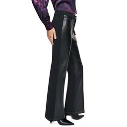 Womens DKNY Faux Leather & Ponte Mix Media Pants