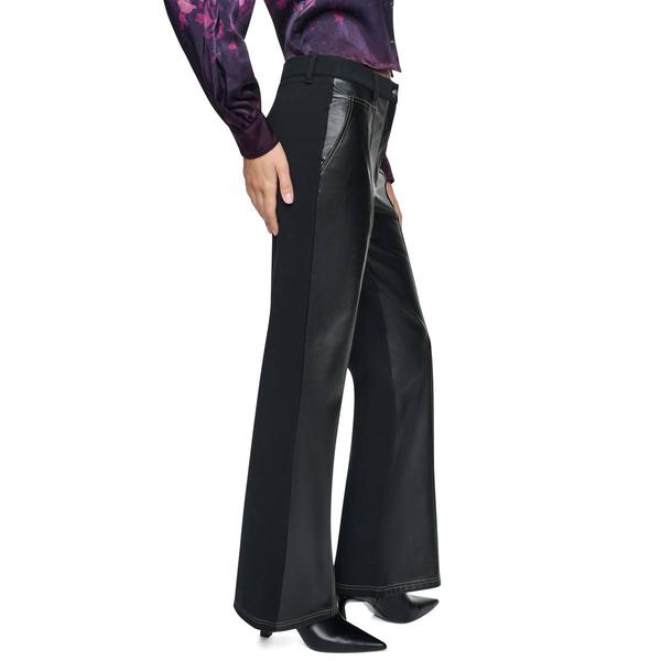 Womens DKNY Faux Leather & Ponte Mix Media Pants