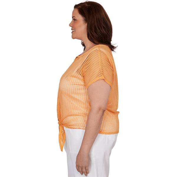 Plus Size Hearts of Palm Fun in the Sun Textured Knit Blouse