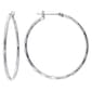 Fine Silver Plated 40mm Diamond Cut Hoop Earrings - image 1