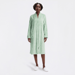 Plus Size Jasmine Rose Long Sleeve Floral/Butterfly Zip Robe