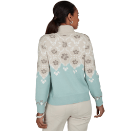 Petite Ruby Rd. Mythical Floral Fair Isle Turtleneck Sweater