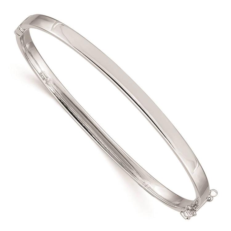 Gold Classics(tm)14kt. White Gold 4mm Hinged Bracelet