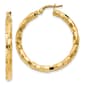 Gold Classics(tm) 14kt. Polished Textured Hoop Earrings - image 1