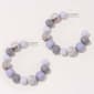 Ashley Cooper(tm) Multi Grey Bead J-Hoop Earrings - image 1