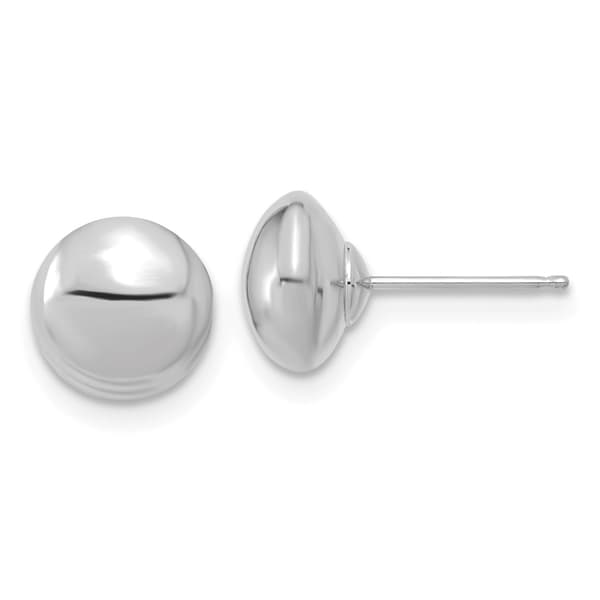 Gold Classics&#40;tm&#41; 14k White Gold Button Stud Earrings - image 