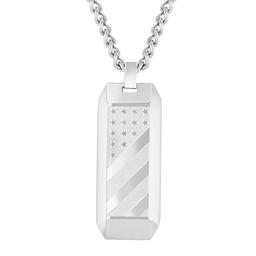 Mens Gentlemens Classics(tm) Stars & Stripes Stainless Steel Pendant