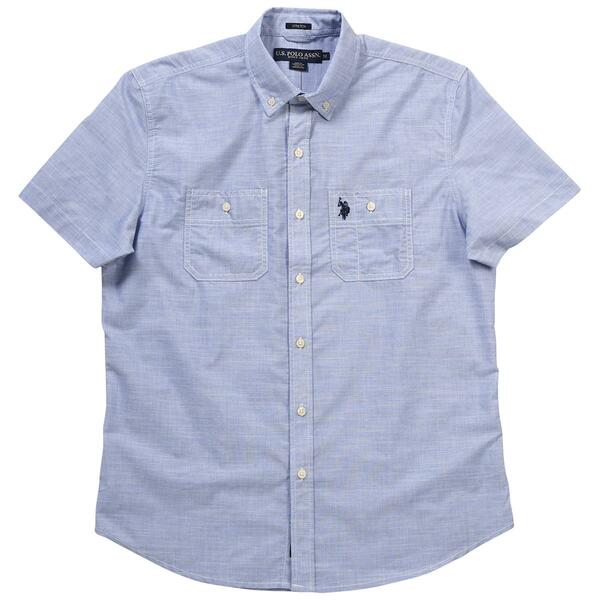 Mens U.S. Polo Assn.&#40;R&#41; Solid End on End Woven Shirt - image 