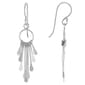 Fine Silver Plated Open Circle Fringe Drop Earrings - image 1