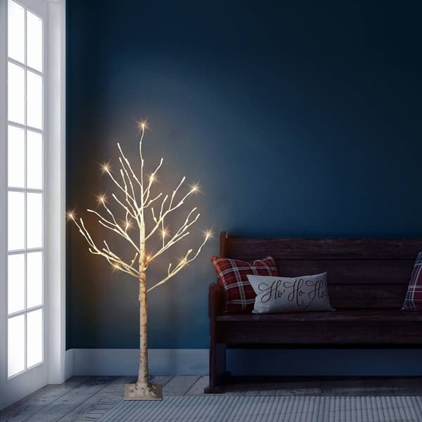 Puleo International 4ft. Pre-Lit Artificial Christmas Twig Tree