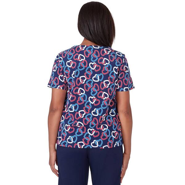 Petites Alfred Dunner All American Linking Hearts Tee