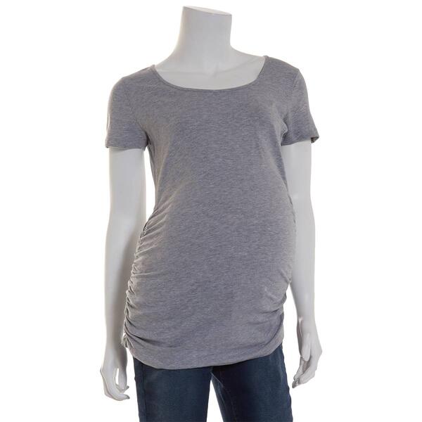 Womens Times Two Short Sleeve Side Ruched Maternity Top - image 