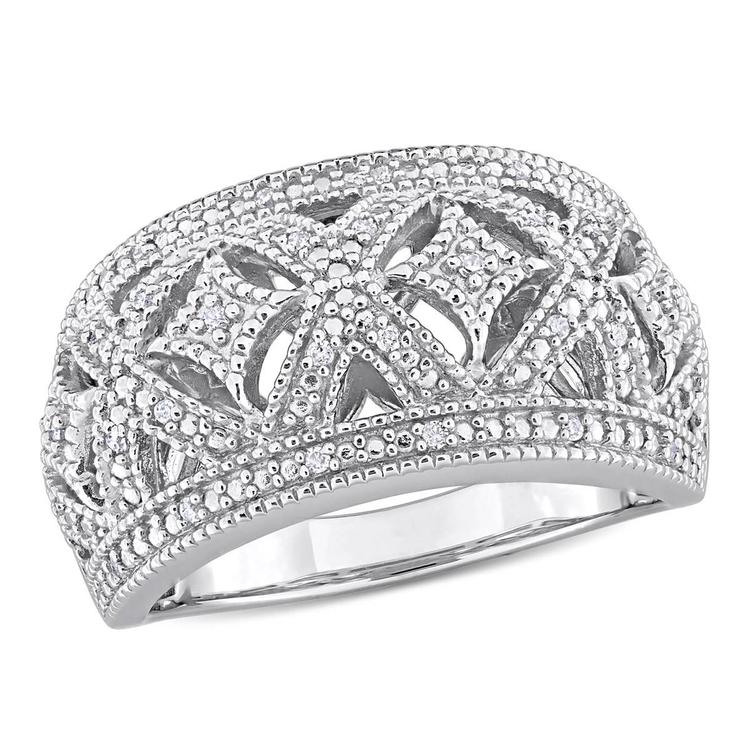 Sterling Silver 1/10ctw. Vintage Diamond Ring