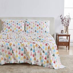 Freshfolds Cotton Happy Hillside Holiday 4pc. Flannel Sheet Set