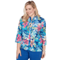 Petite Alfred Dunner The Royal Treatment Tropical Button Down - image 3