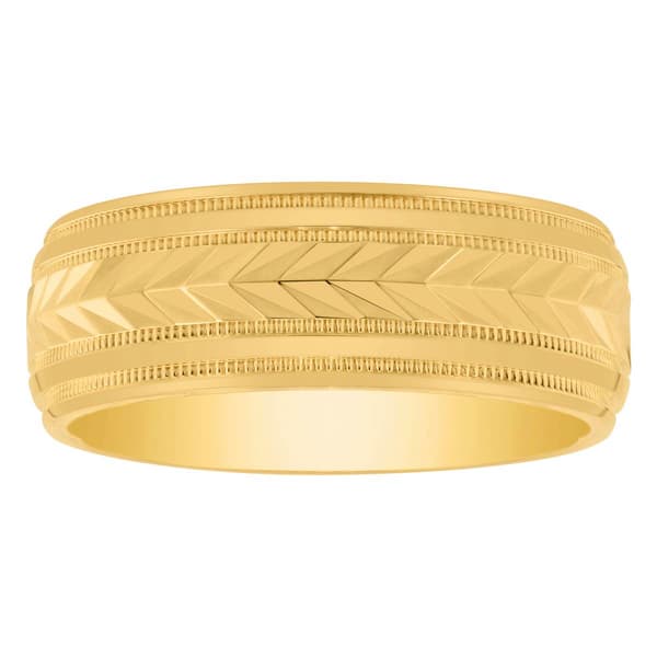 Mens Endless Affection(tm) Arrow Detail Milgrain 8mm Band - image 