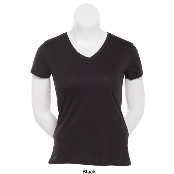 Womens Starting Point Straight Hem Short Sleeve V-Neck T-Shirt