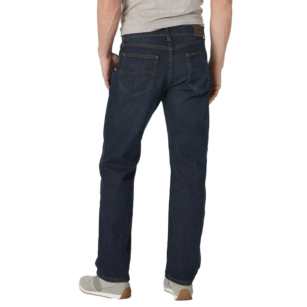 Lee Men's Stain Resistant Relaxed Fit Flat Front Pant, Black, 36W x 34L