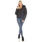 Womens White Mark Zip Hooded Bomber Puffer Jacket - image 4