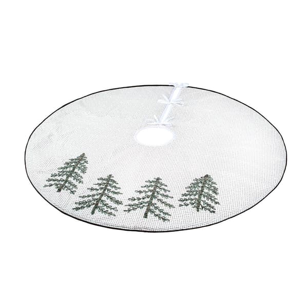 National Tree 52in. Tree Skirt w/ Tree Embroidery