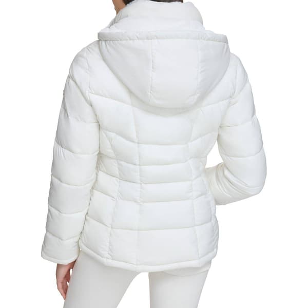 Womens Calvin Klein Short Puffer Jacket with Chest Zipper
