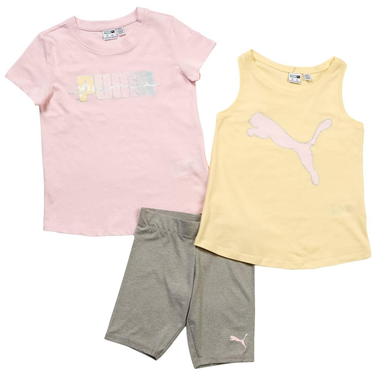 Girls (4-6x) Puma® 3pc. Short Sleeve Tee & Shorts Set