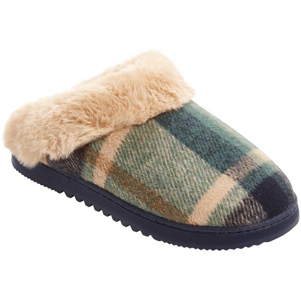 Womens Dearfoams Hillary Plaid Scuff Slippers - image 
