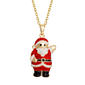Ellen Tracy Brass Yellow Plated Crystal Santa Pendant Necklace - image 1