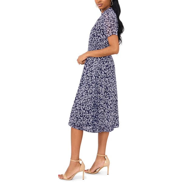 Petite MSK Short Sleeve Floral  Chiffon Midi Dress