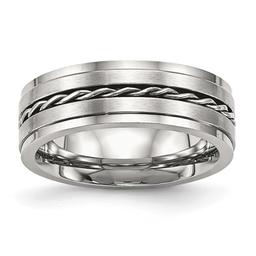 Mens Gentlemen's Classics(tm) Twisted Silver 7mm Wedding Band