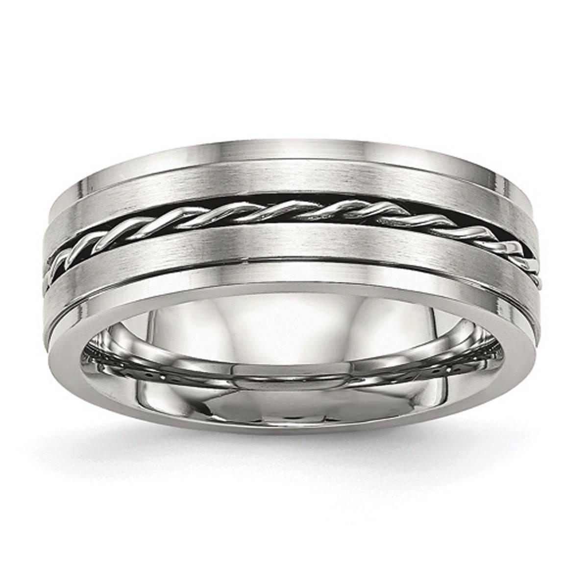 Mens Gentlemen's Classics(tm) Twisted Silver 7mm Wedding Band