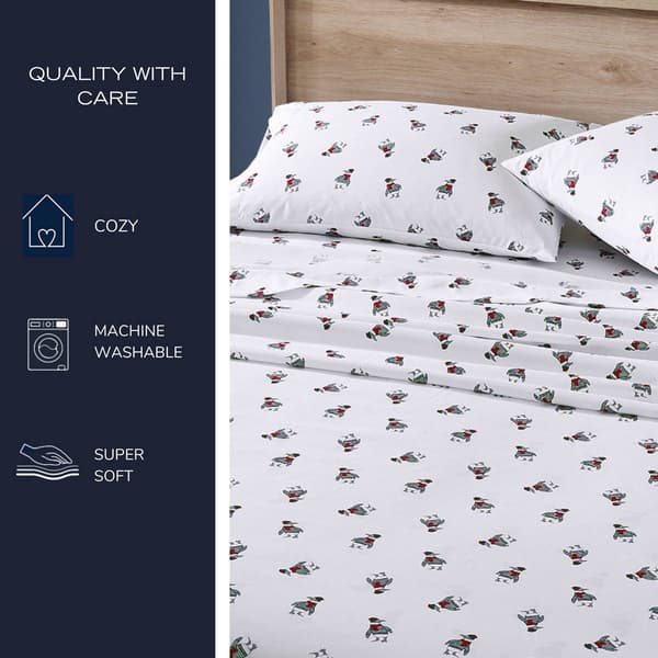 Nautica Holiday Sails Flannel Sheet Set
