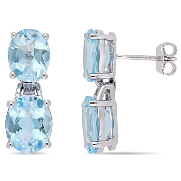 Sophia B 12 2/3ctw. Blue Topaz Sky Post Earrings - image 