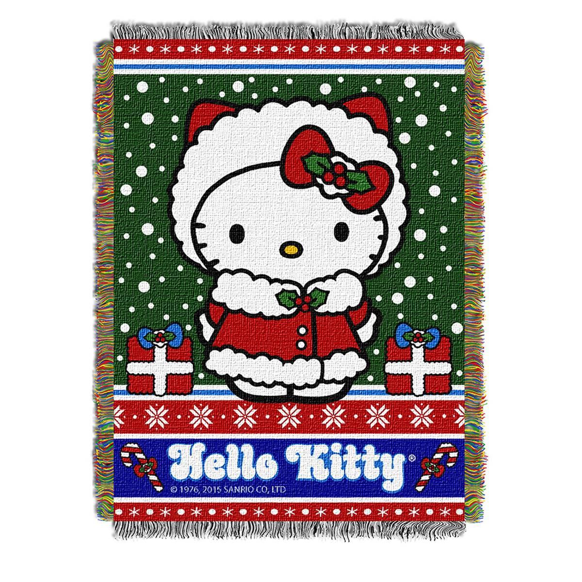 Northwest Hello Kitty® Snowy Kitty Woven Tapestry Throw