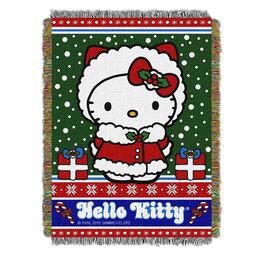 Northwest Hello Kitty&#40;R&#41; Snowy Kitty Woven Tapestry Throw