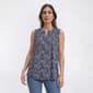 Petite Napa Valley Sleeveless Ditsy Floral Pleat Henley Blouse - image 4