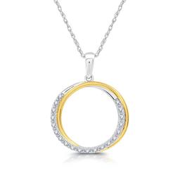 Nova Star(R) Two-Tone Lab Grown Diamond Intertwined Circle Pendant