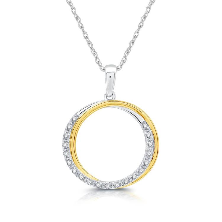 Nova Star(R) Two-Tone Lab Grown Diamond Intertwined Circle Pendant