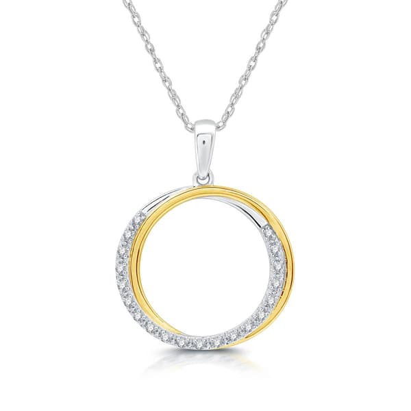Nova Star&#40;R&#41; Two-Tone Lab Grown Diamond Intertwined Circle Pendant
