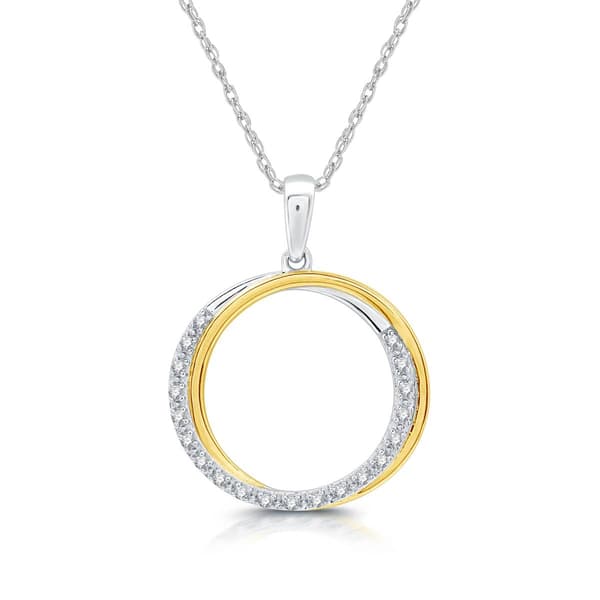 Nova Star&#40;R&#41; Two-Tone Lab Grown Diamond Intertwined Circle Pendant - image 